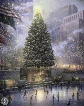 Thomas Kinkade Painting - Navidad en Nueva York Thomas Kinkade